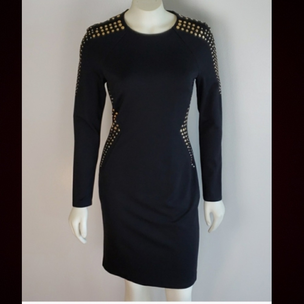Cache Gold studded Black Dress size 0